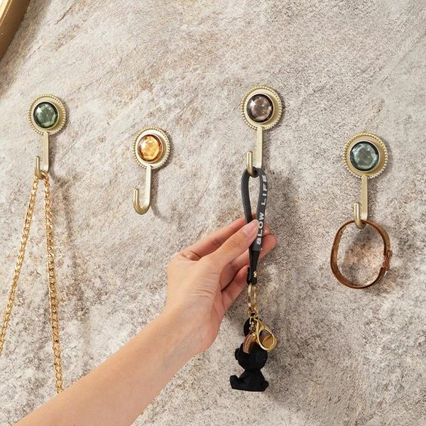 Hooks Diamond Adhesive Wall Hook Key for Decorative Nail Freers Henters Kitchen Living Room Office (4 PCS)