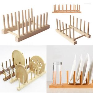 Hooks Diy Bamboo Drainer houten schotelrek borden houder keuken opbergkast organizer voor schotel/snijplank/plaat/kopje/potlid