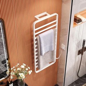 Hooks Elektrische verwarmde handdoekrek Rail Muur gemonteerd roestvrij staalwarmer voor badkamerapparatuur
