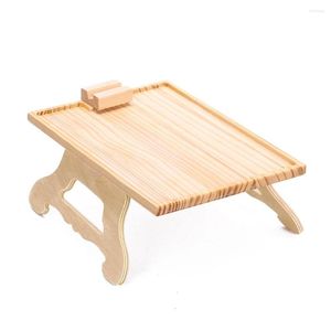 Haken opvouwbare bank armleuning lade bamboe houten clip-on opslagrek snack en theetafel plank home organisator met houder