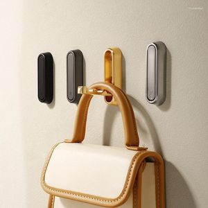 Ganchos Gancho de pared plegable Bata oculta Abrigo de toalla Acero inoxidable para el hogar Cocina Baño Percha negra mate