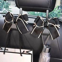 Crochets pour sacs, Clips de voiture avec nœud papillon, support organisateur pour appui-tête de siège, cintres de fixation automatique, rangement de voiture en cuir PU