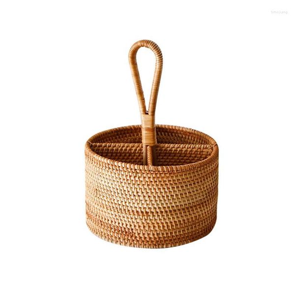 Crochets Pour La Maison À La Main En Rotin Tissé Panier Étagères Conteneur Réutilisable Bouteilles De Vin Supports De Stockage Universels Avec Poignées Tasses Boîte