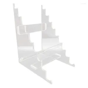 Hooks Fountain Pen Stand 9-slots Acryl Nagelborstelhouder Clear Rack Organizer voor schoolkantoor Home Store Gebruik make-up