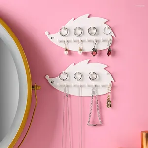 Haken hedgehog sieraden haak dames ring oorbellen ketting hanger deur muur gemonteerd punch-vrij