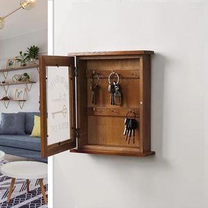 Hooks Home Decor European houten sleutelhanger doos muur gemonteerde opslag handgemaakte rek muur plank sleutelhanger organisator