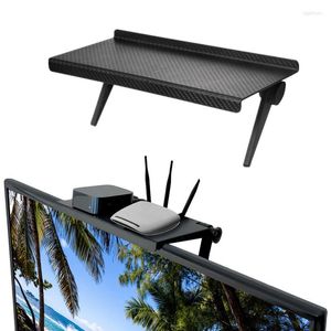 Hooks Home Organizer Adjustable TV Screen Top Shelf Rack Computer Monitor Desktop Display Stand Router Storage Holder