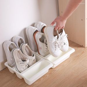 Crochets maison trois étagères à chaussures en plastique japonais boîte de rangement de chaussures économiseur d'espace organisateur placard armoires conteneur créatif