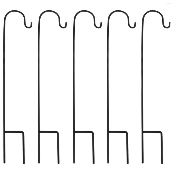 Ganchos gancho pastores colgador jardín pájaro colgante estaca alimentador soporte al aire libre luces solares estacas de hierro linterna maceta pastor