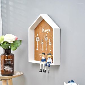 Haken haak muursleutels houder home toetsenbord ontvangst sleutel doos plank sieraden hangend houten