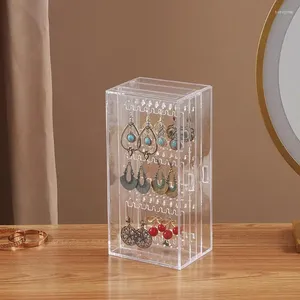 Crochets porte-bijoux vitrine acrylique collier 2 tiroirs verticaux organisateur pour bagues boucles d'oreilles broches boutons de manchette