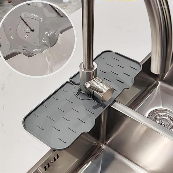 Ganchos Grifo de cocina Estera absorbente TPR Fregadero Protector contra salpicaduras Catcher Baño Encimera Protector Herramientas