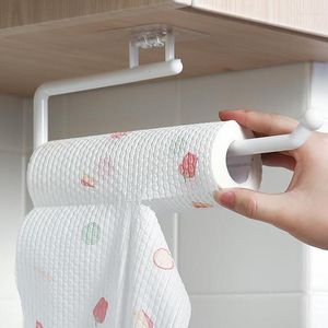 Crochets porte-rouleau de papier de cuisine porte-serviettes porte-serviettes organisateur de salle de bain étagère barre armoire chiffon suspendu ménage