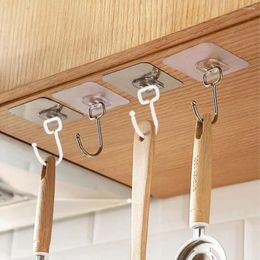 Hooks keuken wandhanger gat gratis traceless waterdichte oliedichte sleutelhouder stofdichte opslag hangers lijm hangende haak