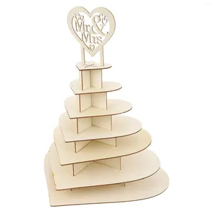 Hooks love chocoladekla plescake decor ornamenten met houten houten standaard met bruid bruidstafel decoraties