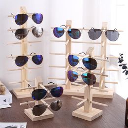 Crochets multi-couches bois lunettes de soleil présentoir étagère lunettes présentoir porte-bijoux pour paires lunettes vitrine WF