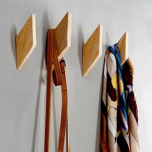 Hooks Natural Beech houten hanger muur gemonteerde jas haak honing decoratieve sleutel houder sjaal handtas opslag badkamerrek badkamersrek