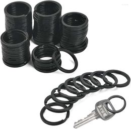 Crochets Pack De 50 Porte-clés Plats En Métal Noir Ensemble Rond Fendu 25 Mm Anneau Fo