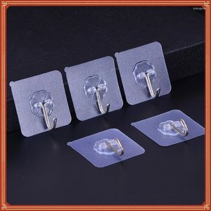 Haken pc's 6x6cm transparante sterke zelfklevende deur muur hangers zuighoop rek cup sukkel voor keuken accessorie