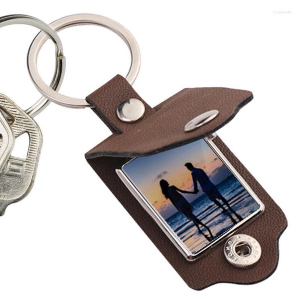 Crochets cadre photo porte-clés porte-clés avec petit support en cuir PU fournitures décoratives pour sacs sacs à dos portefeuilles