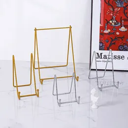 Crochets plaque présentoir photo chevalet supports en métal support plat table Art photos cadre Po décoratif