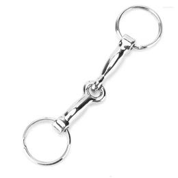 Haken pluimvee vogel kip drinker cup snaffle bits sleutelhanger zink legering pelham single connector paarden bit sleutel knoop drinken drinken