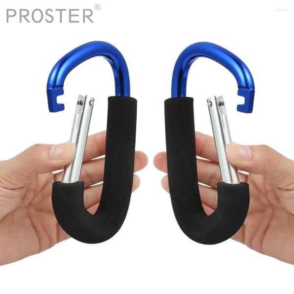 Hooks Proster 2 PCS Multifunción Bolsa de compras Lockable Hook Hook Baby Carriae Bebé Hedsh Terry Clip de transporte Aleación de aluminio