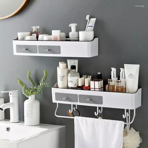 Crochets sans poinçon salle de bain organisateur support shampooing cosmétique stockage bain cuisine porte-serviettes articles ménagers accessoires