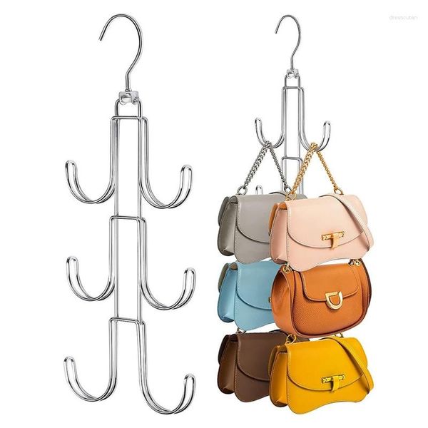 Ganchos para colgar bolsos, organizador para armario, paquete de 3 soportes de Metal, bolsa para ahorrar espacio, gancho de almacenamiento, bolso colgante, fácil de usar