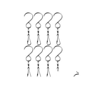 Ganchos Rieles Paquete de 10 Clips giratorios S Giro suave para colgar Viento Spinners Chimes Crystal Twisters Party Supply Rotatin Drop Del Dhhmt