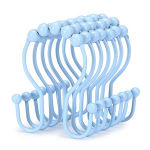 Ganchos Rails 100pcs Ganchos para cortinas de ducha 12 anillos de piezas Rodillo de acero inoxidable Anti-óxido Anti-caída Doble para cortinas Baño Gota Dhtzc