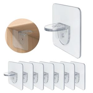 Ganchos, rieles, 10 Uds., sin perforación, soporte para estante de armario de baño, soporte autoadhesivo, Clips adhesivos para cocina, colgadores de pared, ganchos