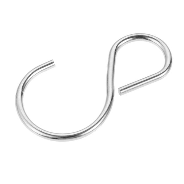 Ganchos Rieles 10pcs S-Hook Baño Metal Tipo S Cocina Dormitorio Armario Oficina Acero inoxidable Super Adornos de carga Ganchos duraderos