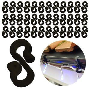 Hooks Rails 120pcs S-vormige plastic haak Gutter Heavy Duty Clips Lichten Decoratie Clip Douche Gordijn Party Hookhooks