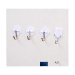 Ganchos Rails 1pc Pequeño gancho de trompeta Blanco Dibujos animados Plástico Fuerte Pegajoso Cocina Accesorios de baño Toalla Bolso Titular Pared Colgar Otyp8