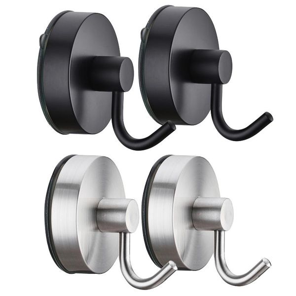 Ganchos Rieles 2/4 UNIDS Negro Ventosa de Vacío Gancho Perchas de Pared Sin Perforaciones Toalla Llaves Abrigo Ducha Reutilizable Accesorios de Baño para el Hogar Ganchos