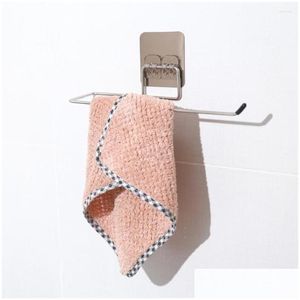 Crochets Rails 2pcs Hanging Toilet Paper Holder Roll Punch Salle Bathroom Tail Rack Stand Kitchen Home Storage Drop Livraison Garden Garderie DHSDP