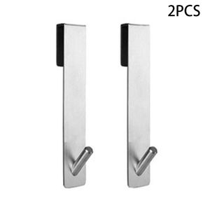 Ganci Rails 2pcs Heavy Duty Antigraffio Porta della doccia Gancio Salvaspazio Vetro senza cornice Acciaio inossidabile Per bagno Accappatoi Mensola Appendiabiti