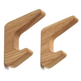 Hooks Rails 2 stks natuurlijke houten kledinghanger Japanse stijl muur gemonteerde jas haak decoratieve sleutelhouder hoed sjaal handtas opslag bahooks