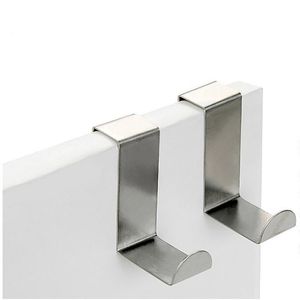 Haken rails 2 stks/set multifunctionele roestvrijstalen keukenkast kleding huis opberg hanger badkamer handdoekdeur om gereedschap te hangen.