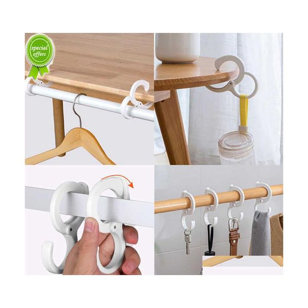 Hooks Rails 3/6/10Pcs Punch Hanger Hook Ajustable Bolsa de tela Titular Deskside Accesorios Organizador Rack Armario Almacenamiento Drop Delive Dhqvn