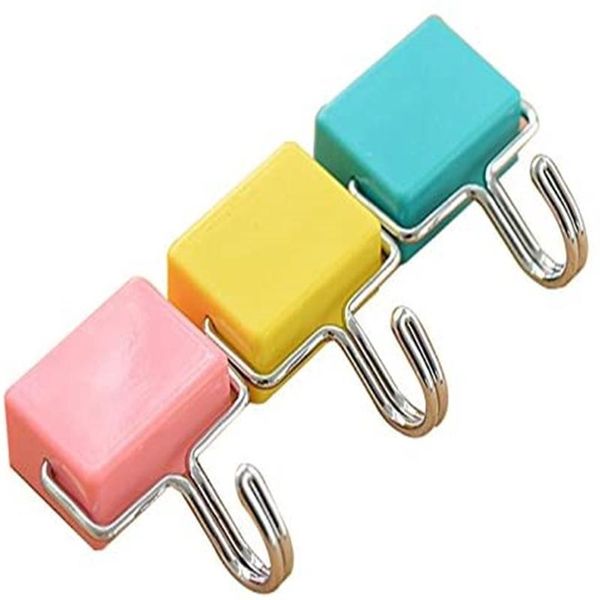 Ganchos para rieles, 3 uds., 3,5x6cm, colgadores de pared autoadhesivos fuertes de plástico para puerta, estante de carga pesada con ventosa para cocina y baño