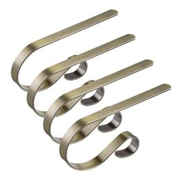 Hooks Rails 4 PCS Kerstkoushouder voor mantel open haard metalen grips portemonnee hekhanger jaar feestdecoratieshooks