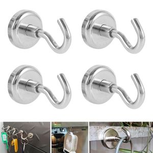 Ganchos Rieles 4 Unids Fuerte Magnético Heavy Duty Wall Hanger Key Holder Coat Cup Hanging Home Kitchen Storage Organización