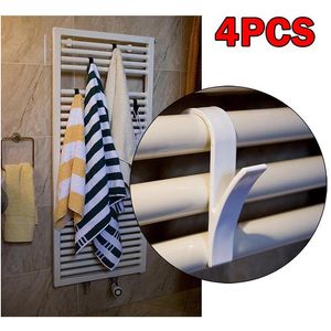 Haken rails 4 stcs opslag hangende handdoek doek hanger houders rail radiator buisvormige badhaakhouder badkamer benodigdhedenhooks