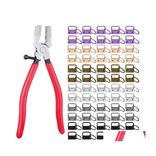 Crochets Rails 60 pcs 2,5 cm porte-clés porte-clés matériel avec pinces ensemble d'outils pour lanière de serrage de bracelet faisant la livraison directe à domicile Garde Dhkjl