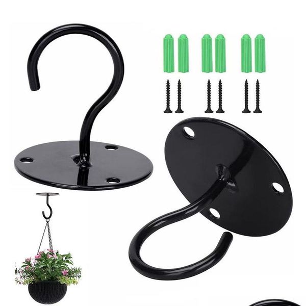 Hooks Rails 7Pcs / Set Crochets de plafond muraux en métal suspendus panier plantes lanternes pots de fleurs lumières outils de décoration pour l'extérieur Dhbmy