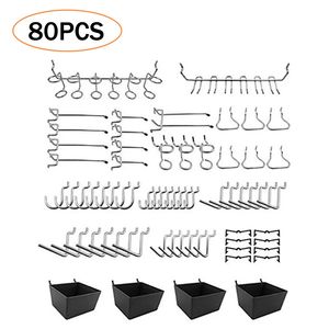 Crochets Rails 80PCS Pegboard Assortiment Home Store Storage Peg Board Tool Hanger Set Garage Cuisine Atelier Organisateur 230725