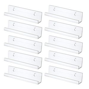 Hooks Rails Acryl planken voor platen 10stcs Clear Record Display Floating Shelf Wall Mount Albumshooks Hookshooks