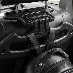 Ganchos Rieles Negro Auto Asiento de automóvil Reposacabezas Chaqueta Abrigo Traje Colgador de ropa Titular Atrás para las bolsas de basura1